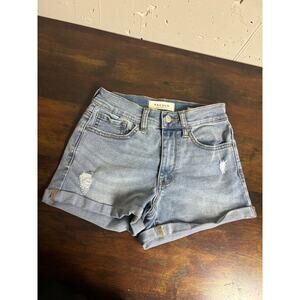 PacSun Distressed Denim Shorts Size 23 | Light Wash Cuffed Jean Shorts